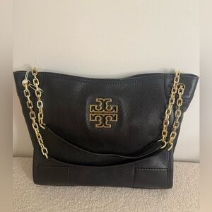 Tory Burch Small Britten Leather Black Shoulder Bag